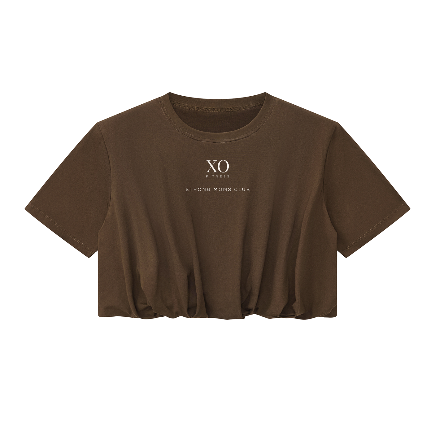 STRONG MOMS CLUB - Women’s Crop Bubble Hem T-Shirt
