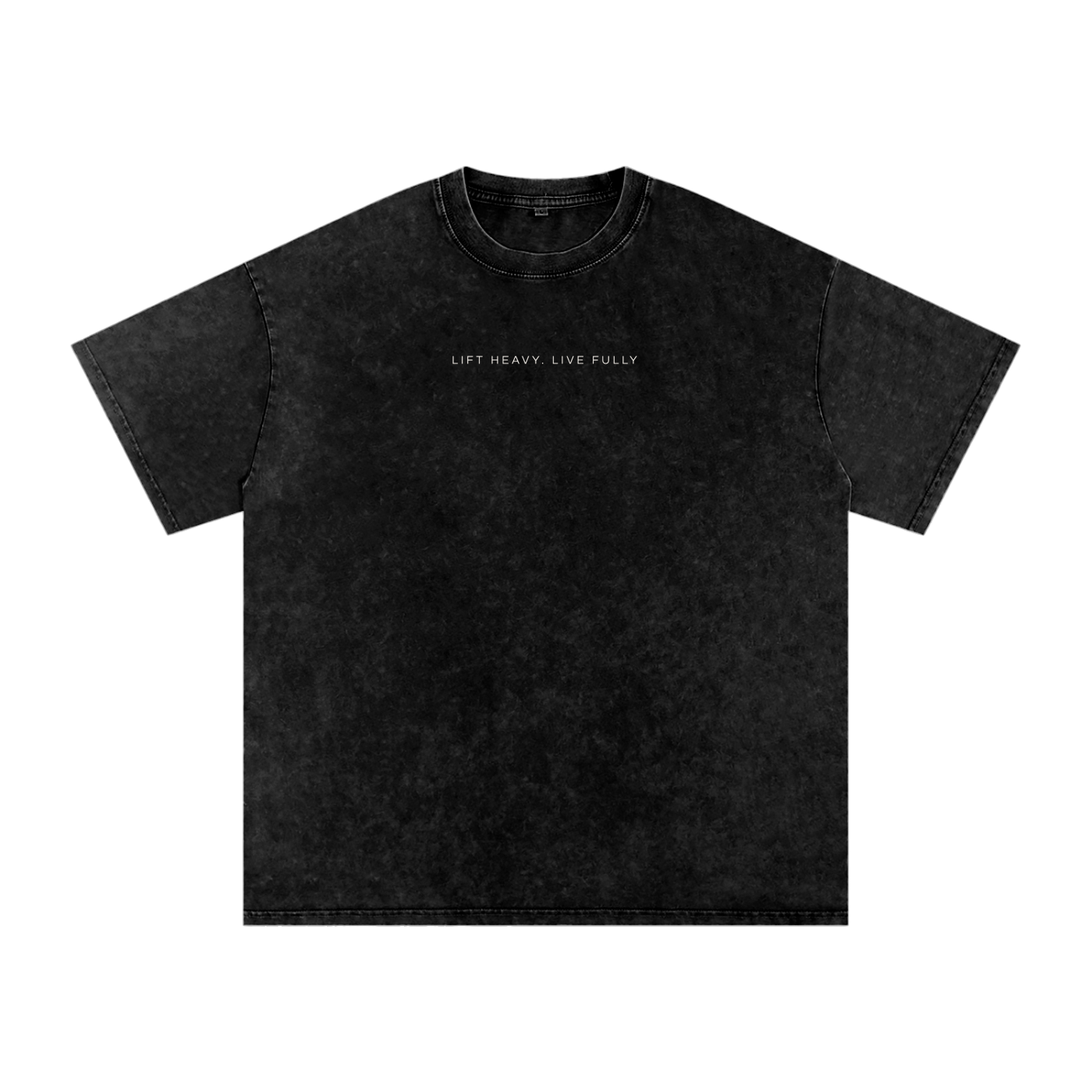 LIVE FULLY - Snow Washed Oversized Cotton T-Shirt